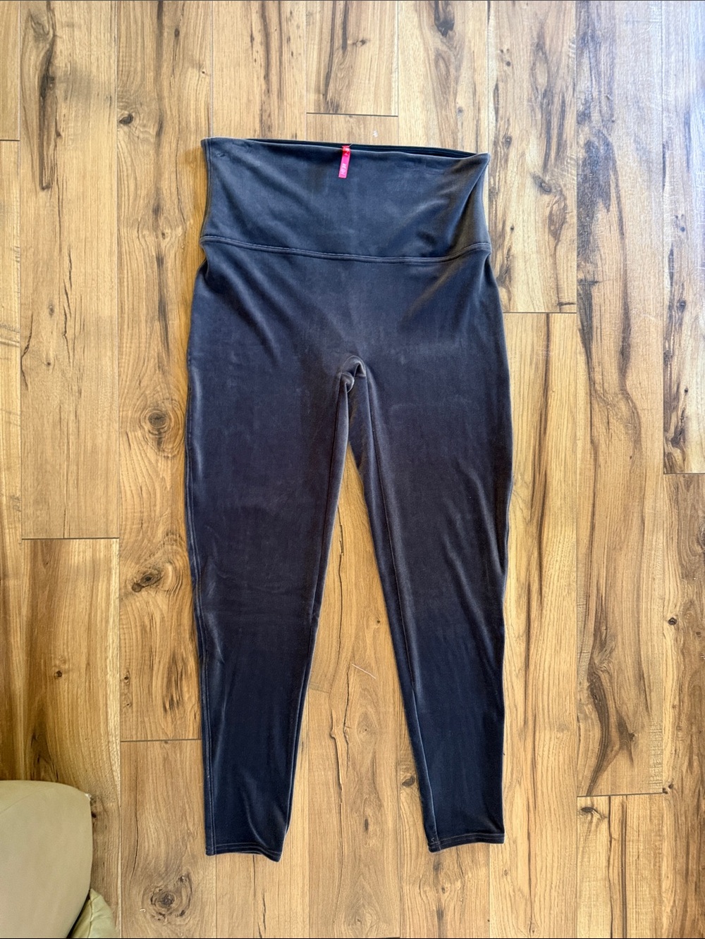 High-Waist  Dark Gray SPANX  velvet Leggings -